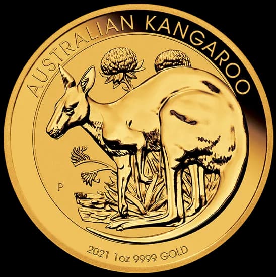Australijski Kangur 1 uncja złota 2021 - Front