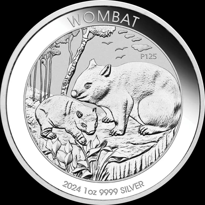 Australijski Wombat 1 uncja srebra 2024 - Front