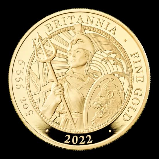 Britannia 5 uncji Złota 2022 Proof - Front