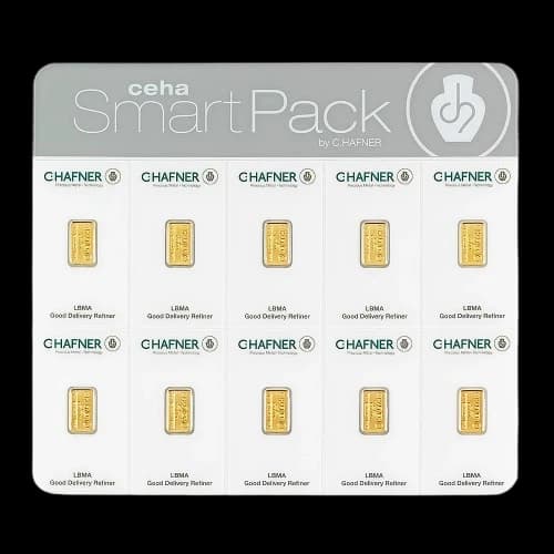 Sztabka 10x1g złota Smart Pack C.Hafner - Front