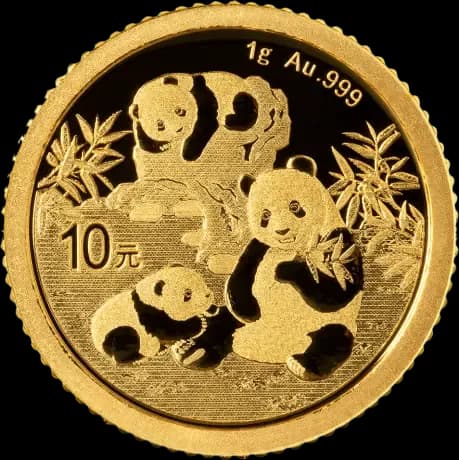 Chińska Panda 1g złota 2025 - Front