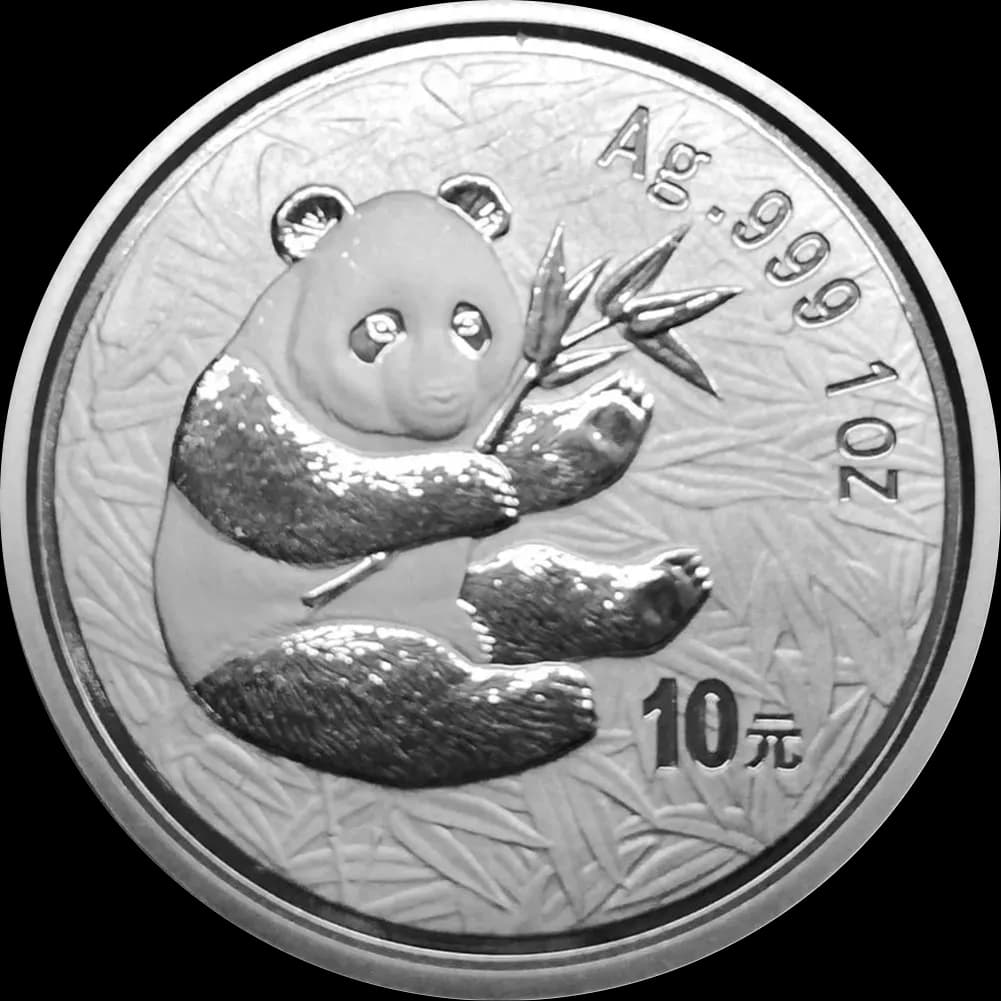 Chińska Panda 1 uncja srebra 2000 - Front