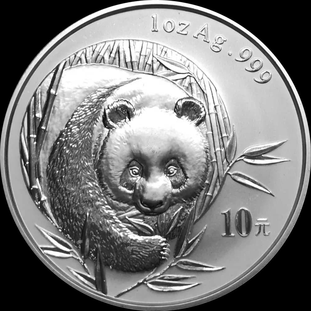 Chińska Panda 1 uncja srebra 2003 - Front