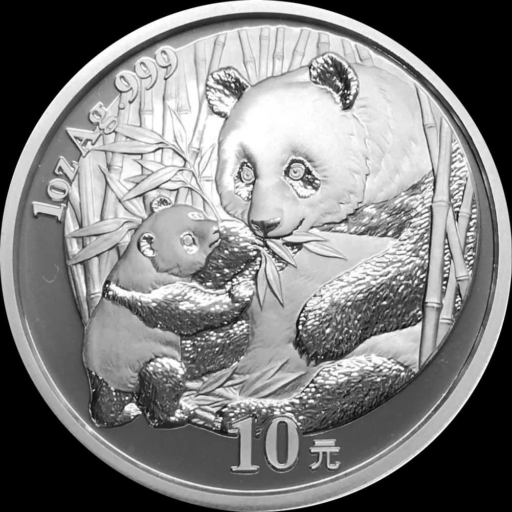 Chińska Panda 1 uncja srebra 2005 - Front