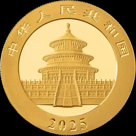 Chińska Panda 15g złota 2025 - Back