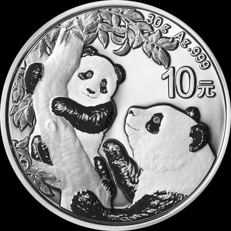Chińska Panda 30g srebra 2021 - Front