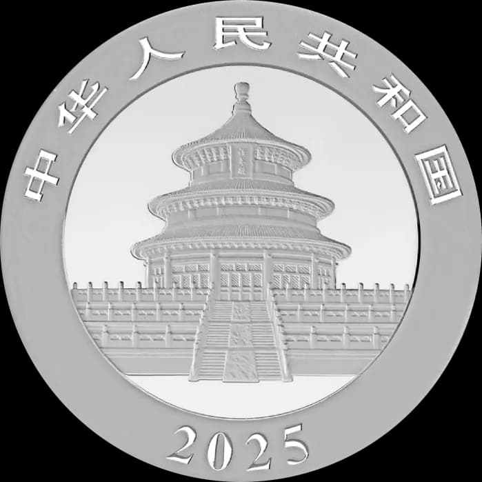 Chińska Panda 30g srebra 2025 - Back
