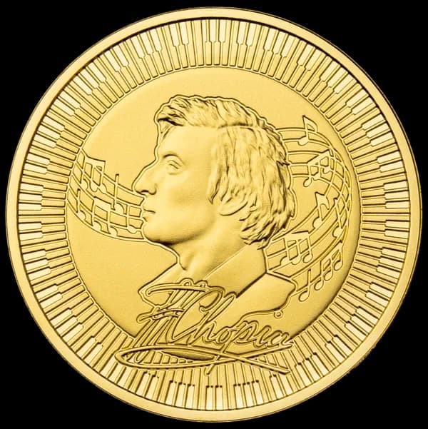 Fryderyk Chopin – Dukat 1 uncja Złota 2024 - Front