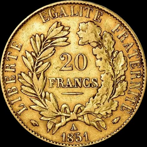 20 Franków Francuskich Ceres Różne Roczniki - Back