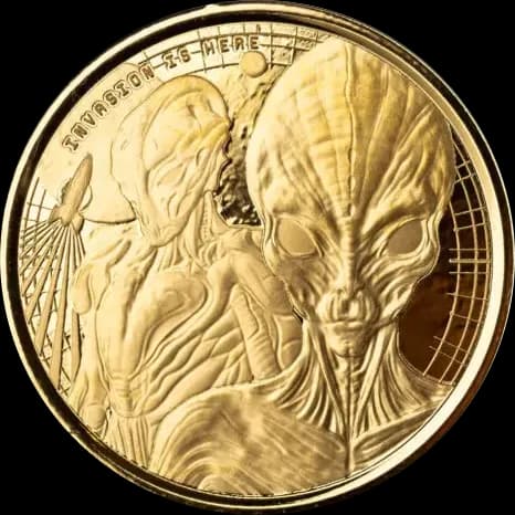 Ghana Alien 1/10 uncji Złota 2023 - Front