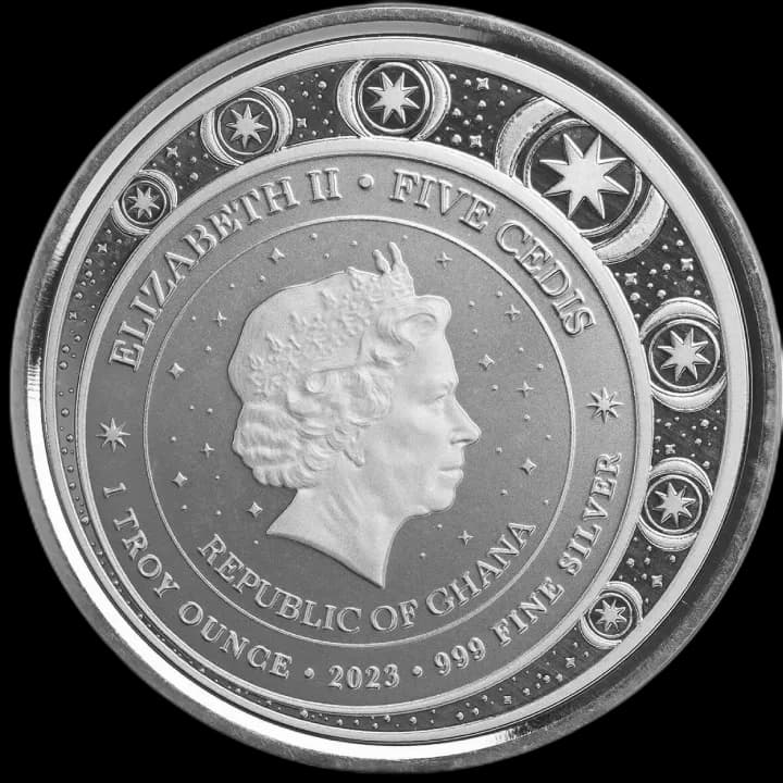 Ghana Unicorn 1 uncja Srebra 2023 - Back