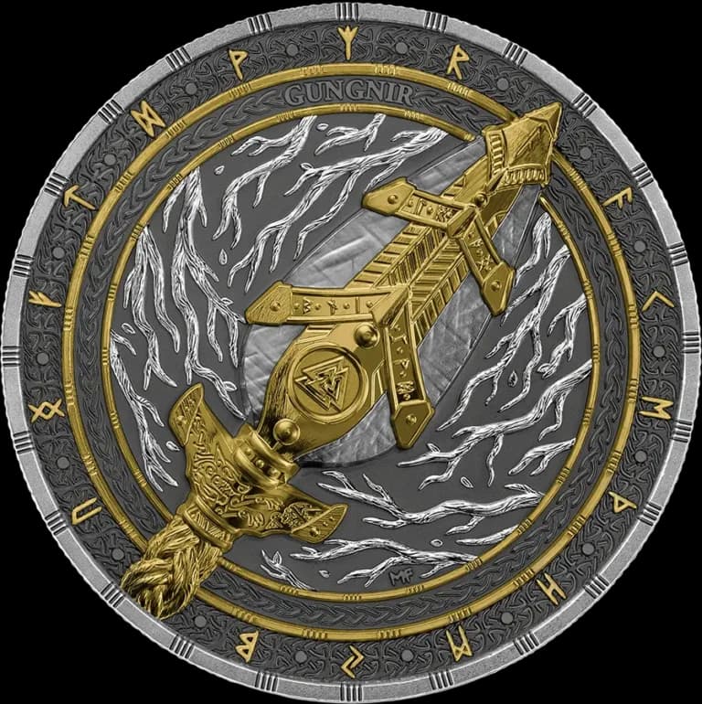 Artefacts: Gungnir 2 uncje Srebra Ultra High Relief 2026 - Front