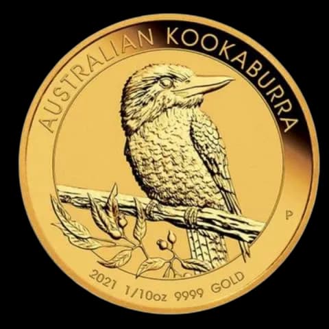 Kookaburra 1/10 uncji złota 2021 - Front