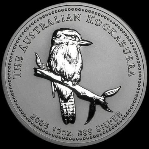 Kookaburra 10 uncji srebra 2005 - Front