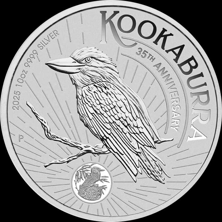 Kookaburra 10 uncji srebra 2025 - Front