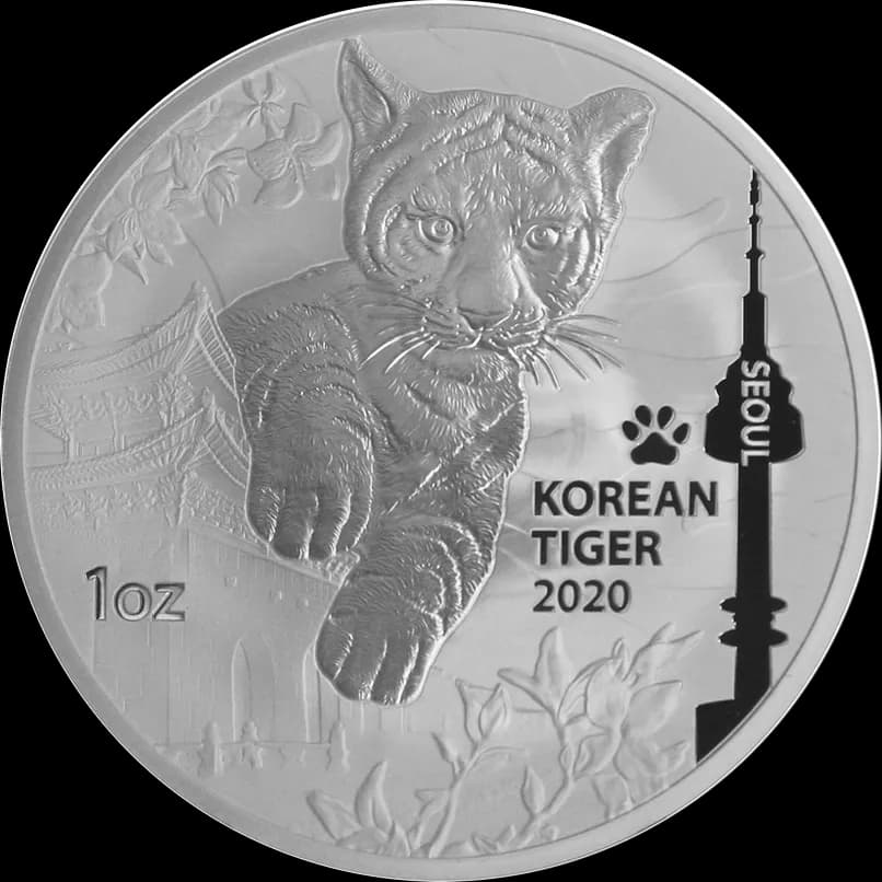 Korean Tiger 1 uncja Srebra 2020 - Front