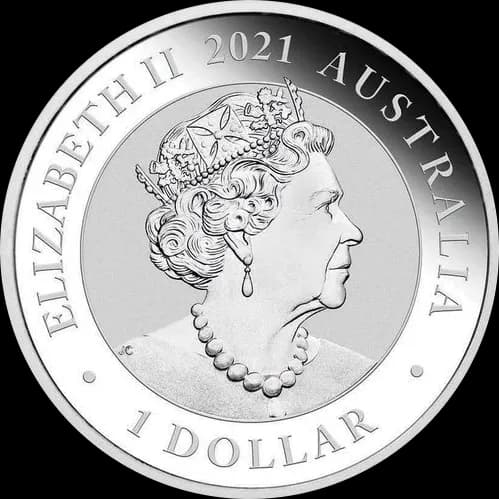 Australijski Łabędź 1 uncja srebra 2021 - Back
