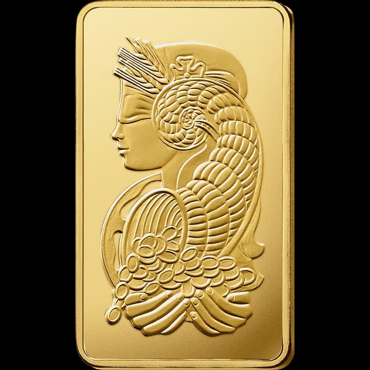 Sztabka 250g złota PAMP - Front