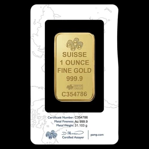 Sztabka 1 uncja złota PAMP Suisse - Back