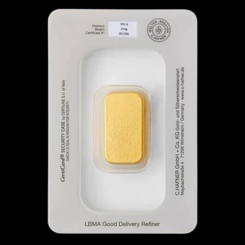 Sztabka 250g złota C.Hafner - Back