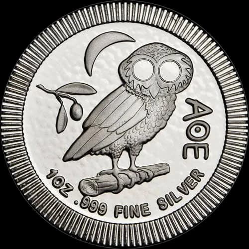 Ateńska Sowa 1 uncja srebra 2022 - Front