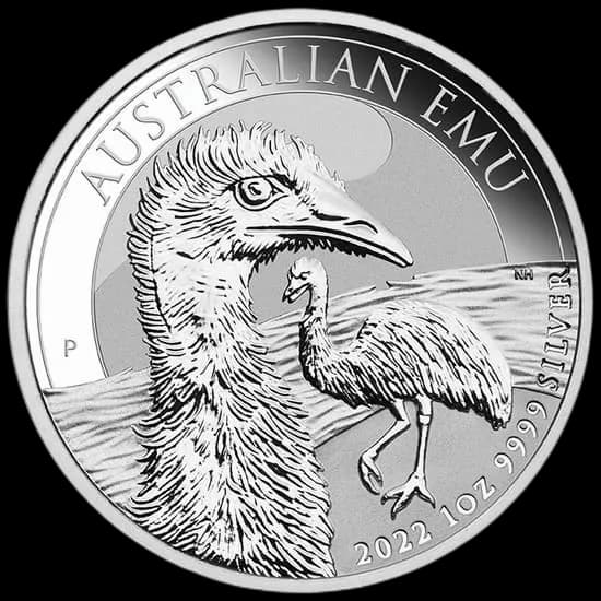 Australijski Emu 1 uncja Srebra 2022 - Front