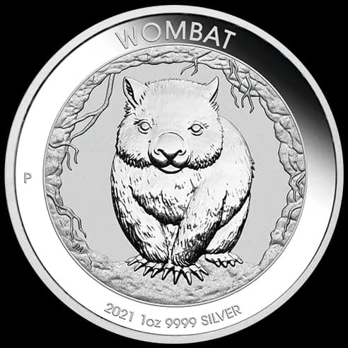 Australijski Wombat 1 uncja srebra 2021 - Front