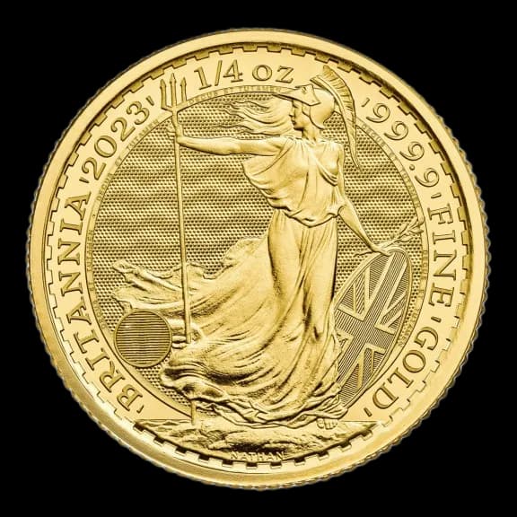 Britannia Król Karol III 1/4 uncji złota 2023 - Front