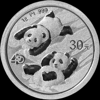 Chińska Panda 1g platyny 2022 - Front