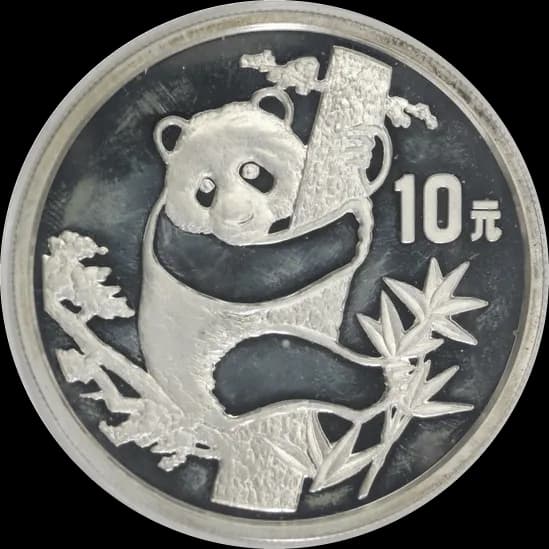 Chińska Panda 1 uncja srebra 1987 - Front