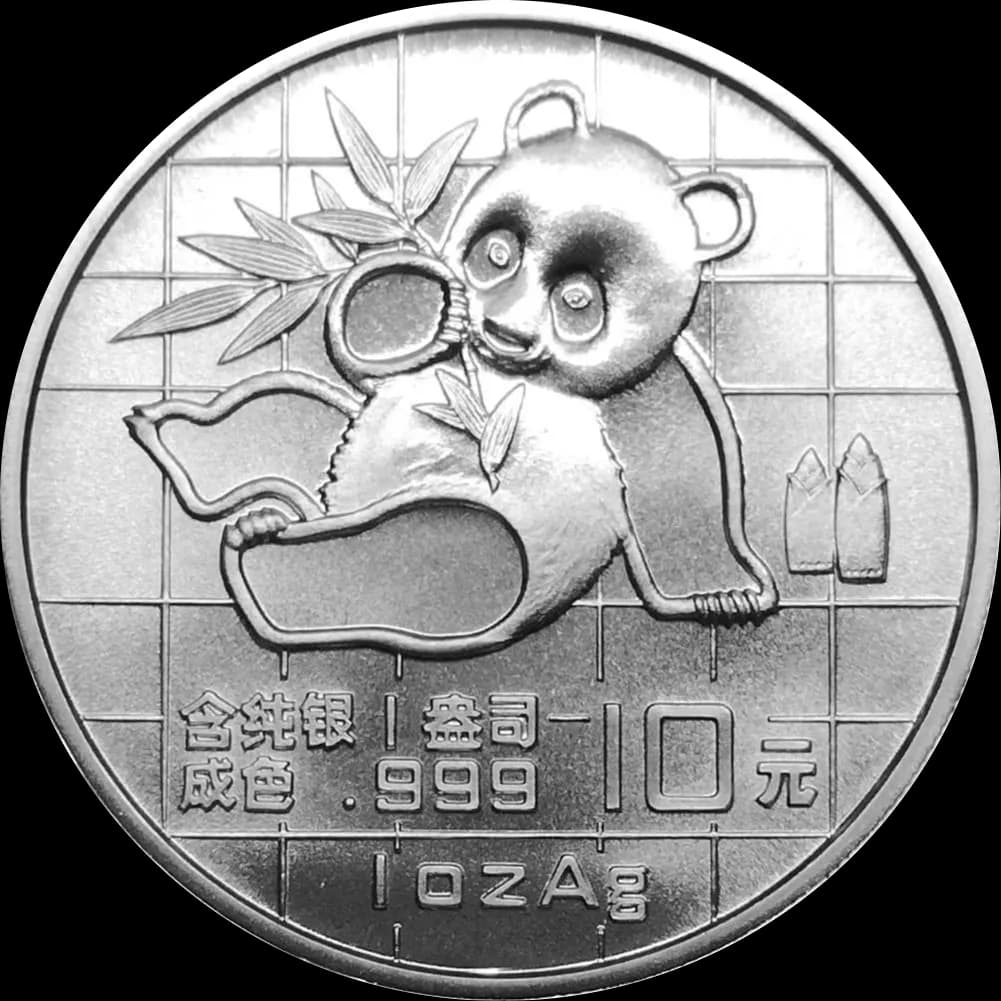 Chińska Panda 1 uncja srebra 1989 - Front