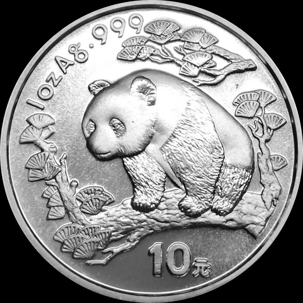 Chińska Panda 1 uncja srebra 1997 - Front