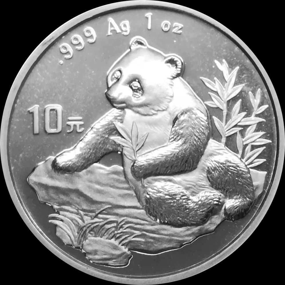 Chińska Panda 1 uncja srebra 1998 - Front