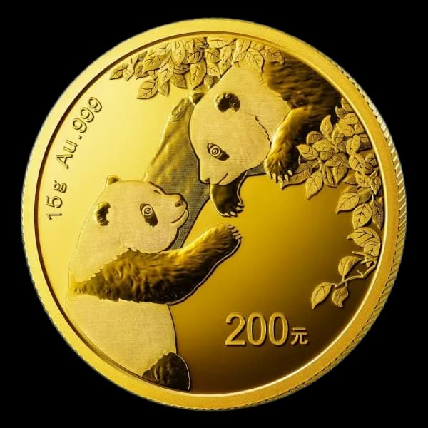 Chińska Panda 15g złota 2023 - Front