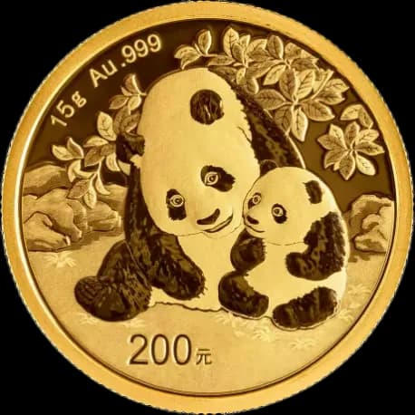Chińska Panda 15g złota 2024 - Front