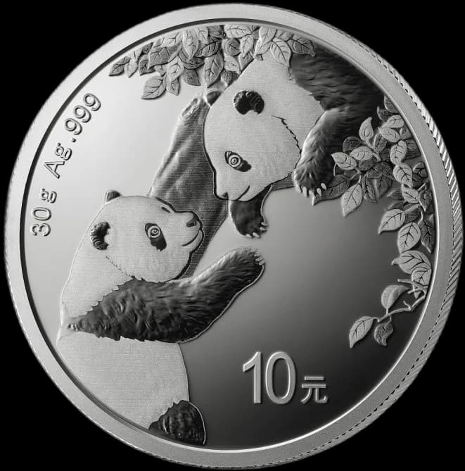 Chińska Panda 30g srebra 2023 - Front