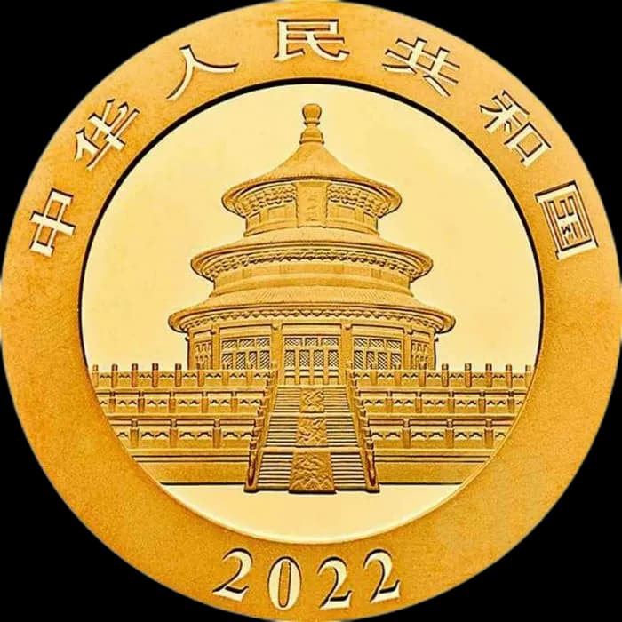 Chińska Panda 30g złota 2022 - Back