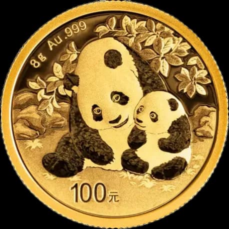 Chińska Panda 8g złota 2024 - Front