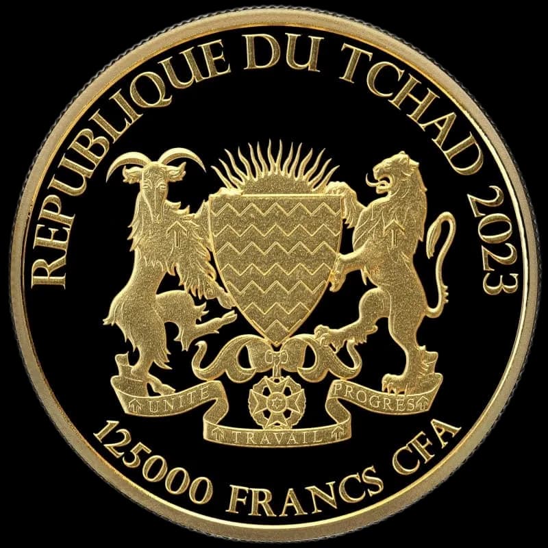 Czad: Bull and Bear 1/4 uncji złota 2023 - Back