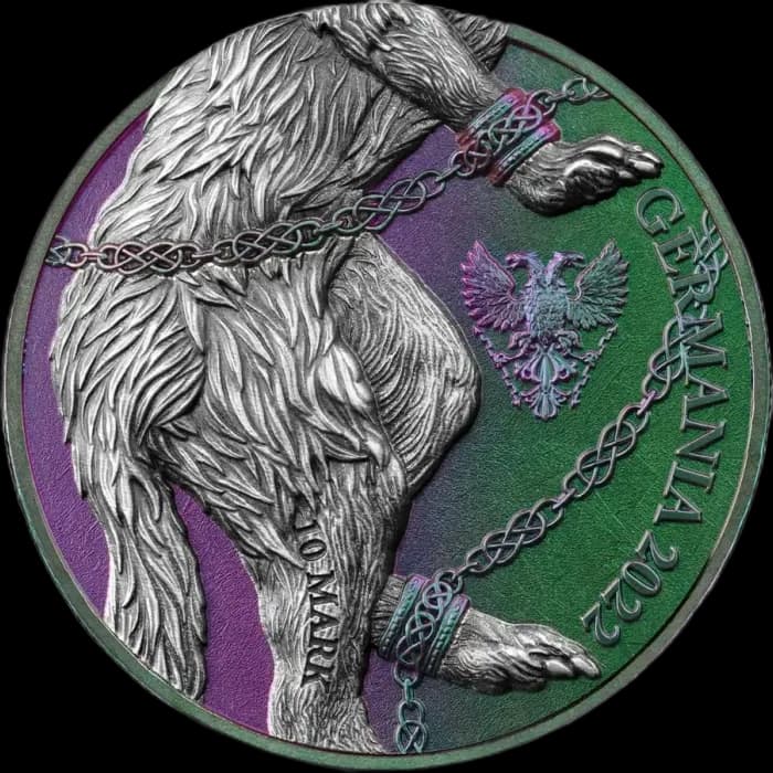 Germania Beasts: Fenrir 2 uncje Srebra Double High Relief 2022 - Back