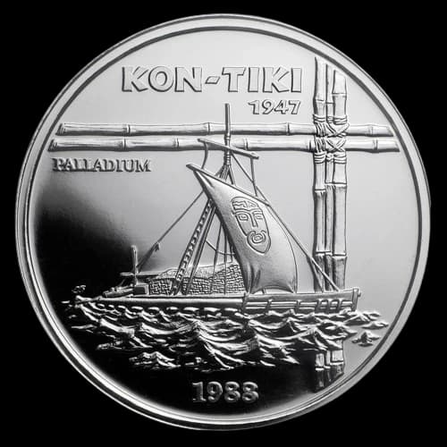 Kon-Tiki 1 uncja palladu 1988 - Front