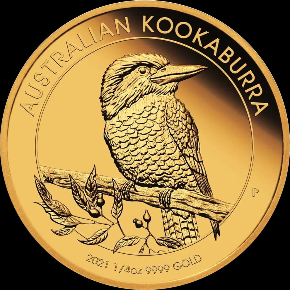 Kookaburra 1/4 uncji złota Proof 2021 - Front