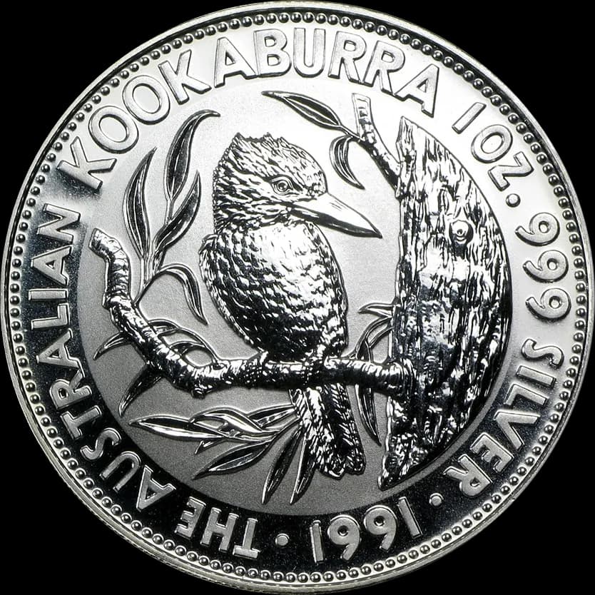Kookaburra 1 uncja srebra 1991 - Front