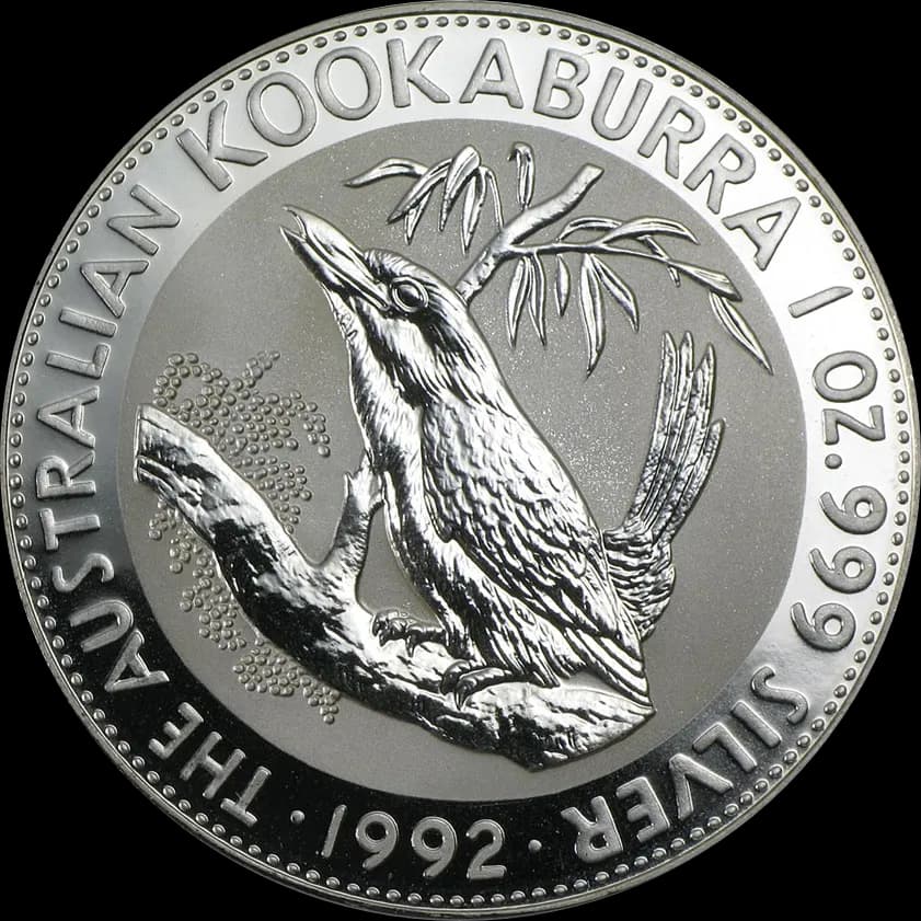Kookaburra 1 uncja srebra 1992 - Front