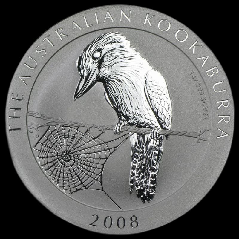 Kookaburra 1 uncja srebra 2008 - Front