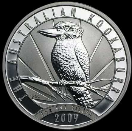 Kookaburra 1 uncja srebra 2009 - Front