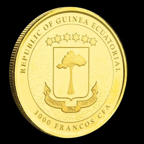 Equatorial Guinea - Giraffe 1 uncja Złota 2021 Proof - Back