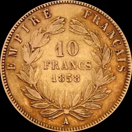 10 Franków Francuskich Napoleon III - Back