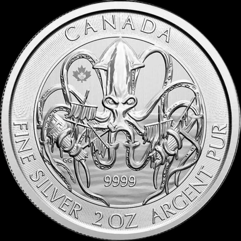 Kraken Creatures of the North 2 uncje srebra 2020 - Front