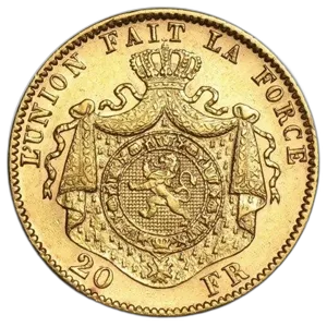20 Franków Belgijskich Leopold II Różne Roczniki awers